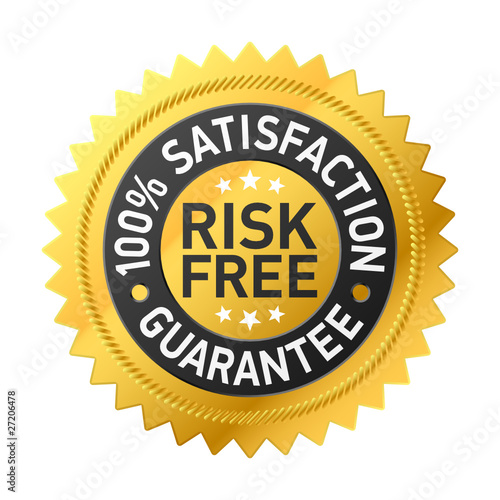 Risk-free guarantee label photo