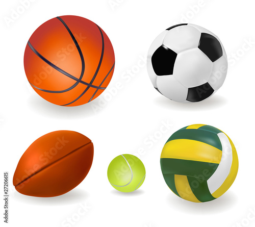Set of sport balls. Vector.
