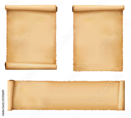 Set of old paper sheets. Vector.