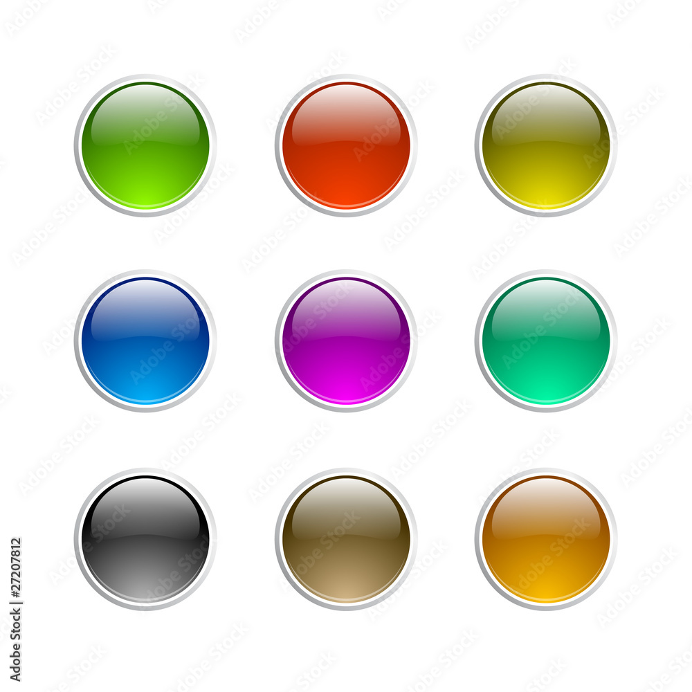 Refracting shiny spheres buttons in vector Refracting shiny spheres buttons in vector
