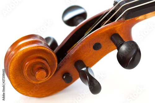 Fragment of violin: scroll and pegbox photo