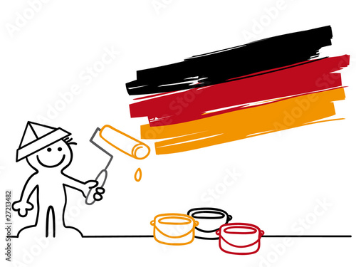 figur malt deutschlandfahne