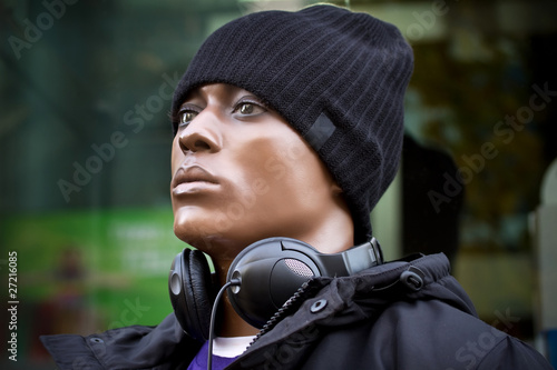 Black man modern fasion mannequin photo