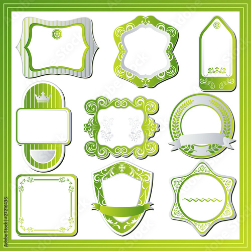 Abstract green labels set
