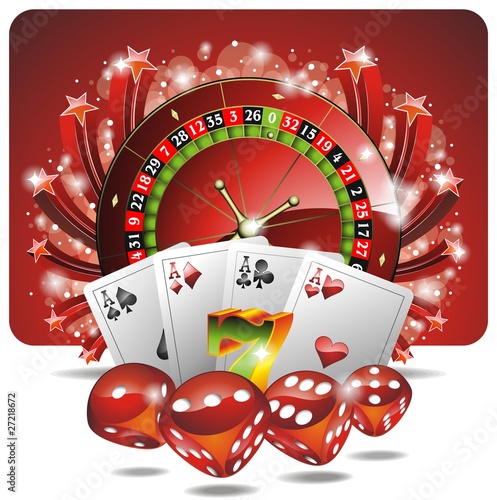 Vector gambling illustration with casino elements