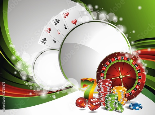 Vector gambling illustration with casino elements