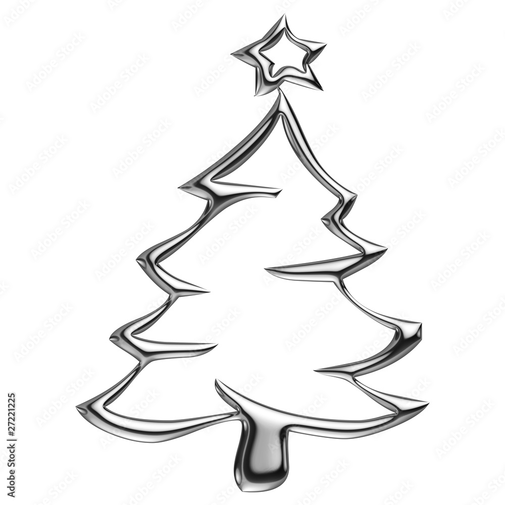 Sapin de Noël en chrome Stock Illustration | Adobe Stock