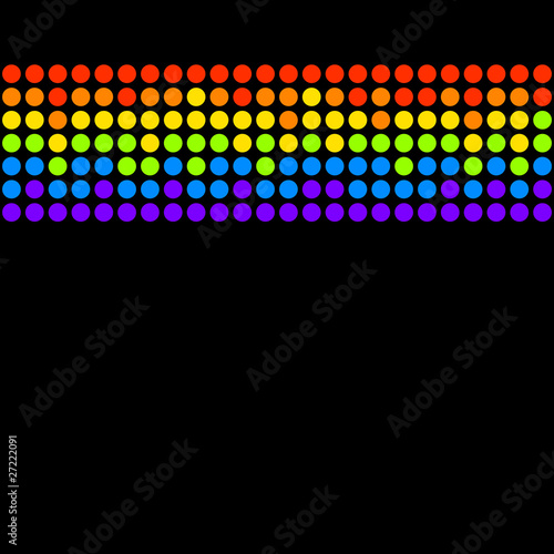Abstract Rainbow LED Dots in Seamless Horizontal Strip