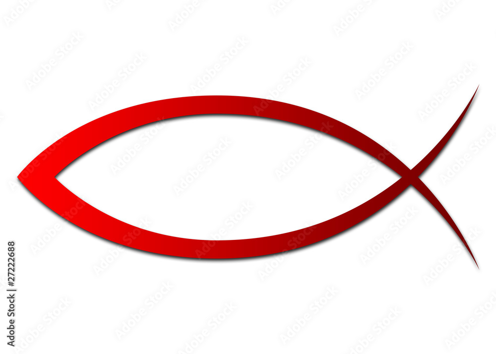 ICHTHYS Rot - Abstrakt Fisch Symbol ICHTHYS Rot - Abstrakt Fisch Symbol