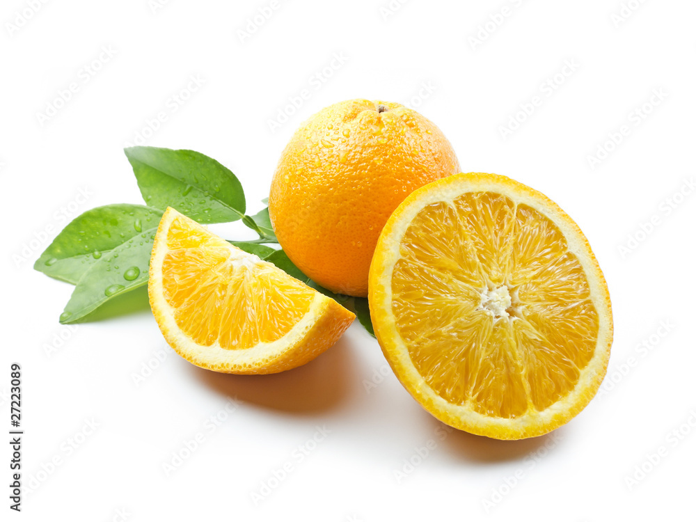 Orange with leaves Orange with leaves