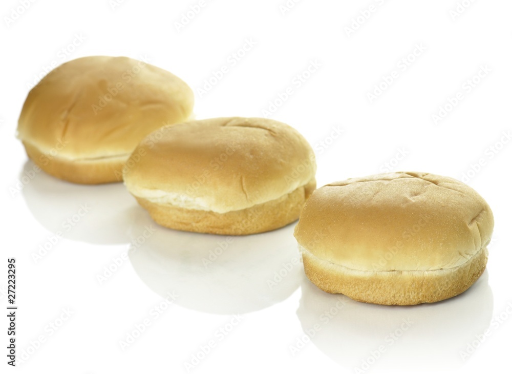 Hamburger buns isolated over white background Hamburger buns isolated over white background