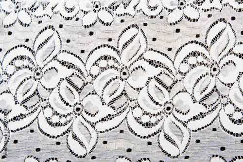 White lace with pattern in the manner of flower