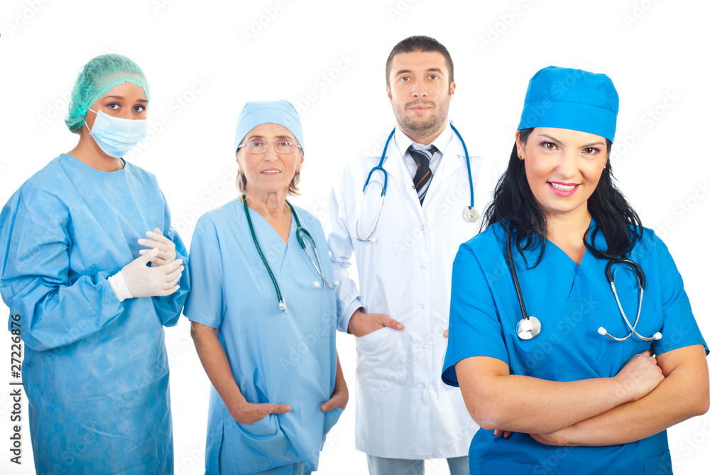 Surgeon woman and her team Surgeon woman and her team