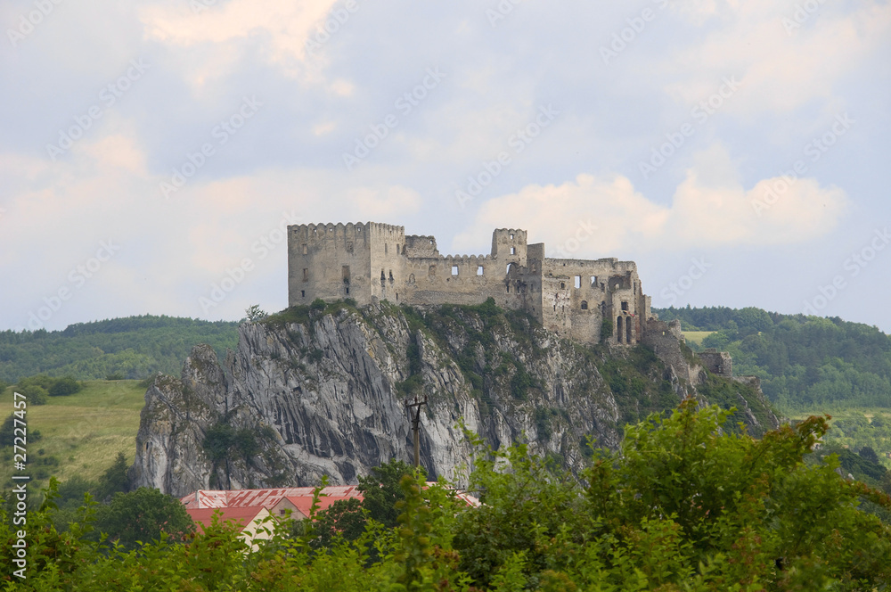 old castle Betskov on the rock in Slovakia
