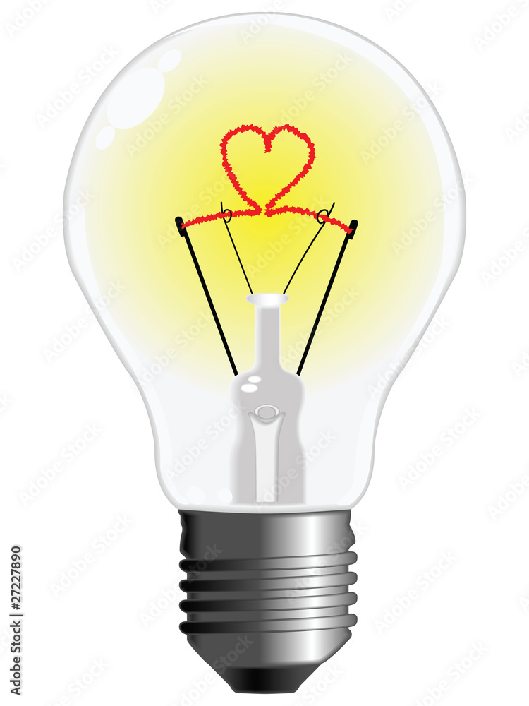 light bulb with heart light bulb with heart