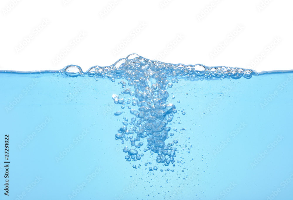 Flowing water with bubbles Flowing water with bubbles