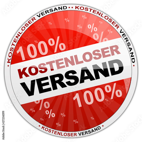 Button Kostenloser Versand rot