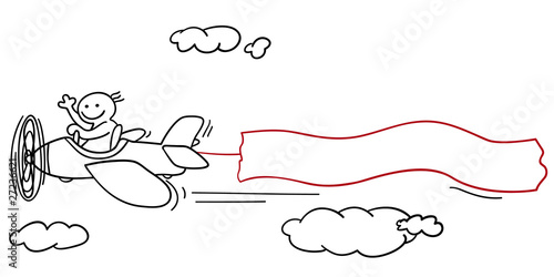 figur im werbeflugzeug