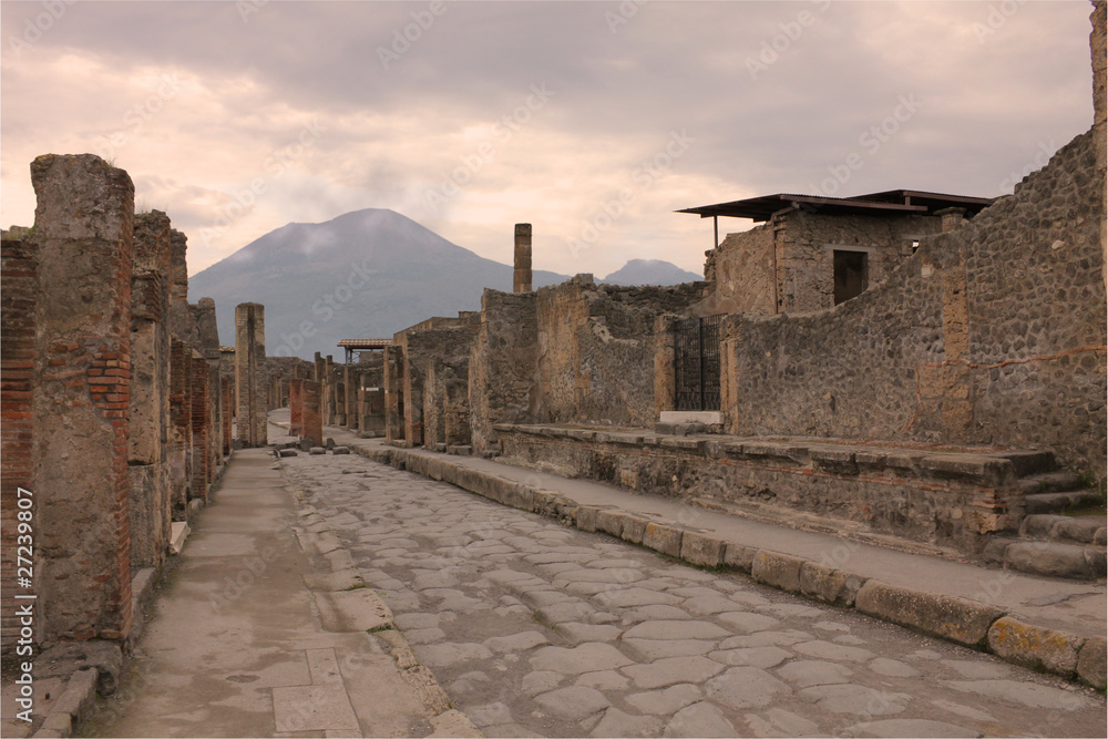 Vista del Vesuvio dalla città di Pompei