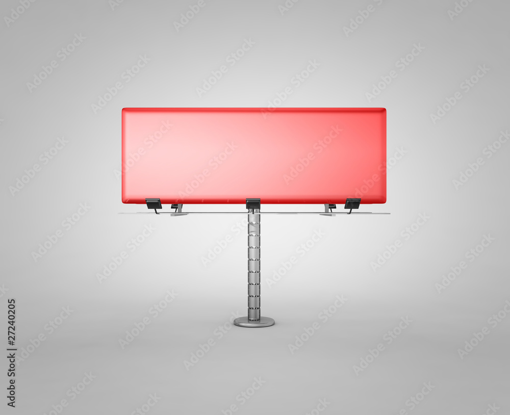 Fototapeta premium Red billboard with place for your text - 3d render