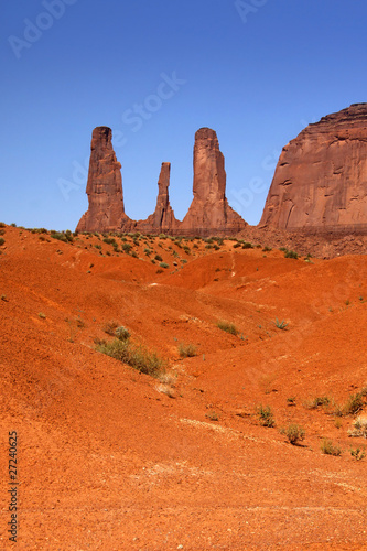 Desert scene in monument valley near Arizona and Utah border