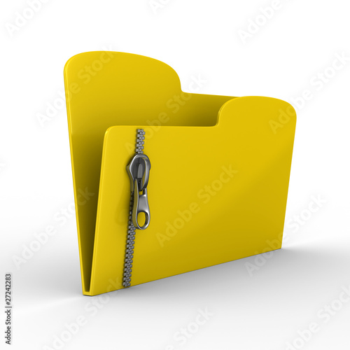 Yellow computer folder with...