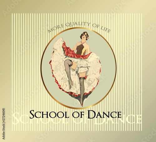 Tanzschule Retro Label