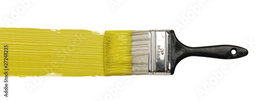 Paintbrush With Yellow Paint
