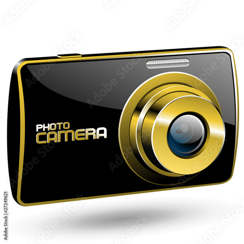 Vector Photo camera 3 (black with gold)