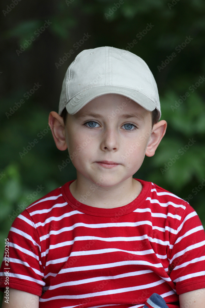 Portrait of preschooler boy with baseball cap Portrait of preschooler boy with baseball cap