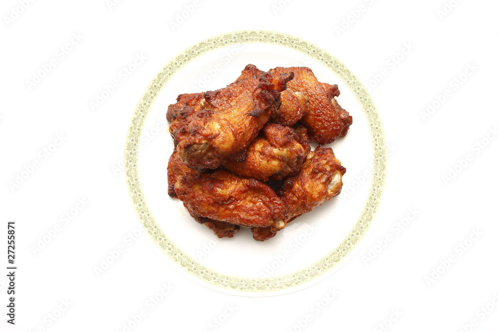 Plate of buffalo chicken wings. Plate of buffalo chicken wings.