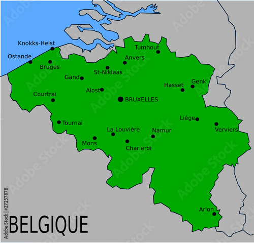 Carte des Villes Principales de Belgique