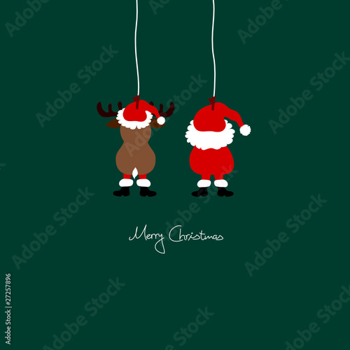 Hanging Christmas Santa & Reindeer