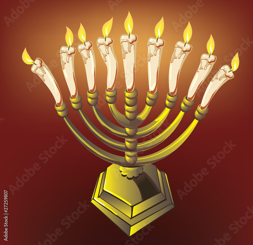 hanuka candle on red