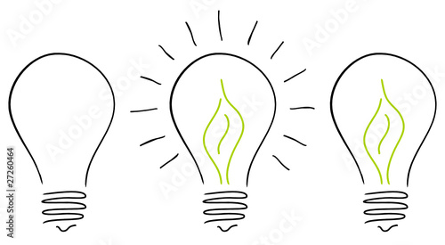 3 Different Electric Bulbs & Leaf