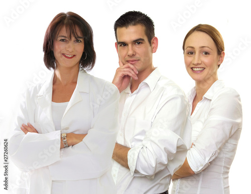 Team in weisser Kleidung