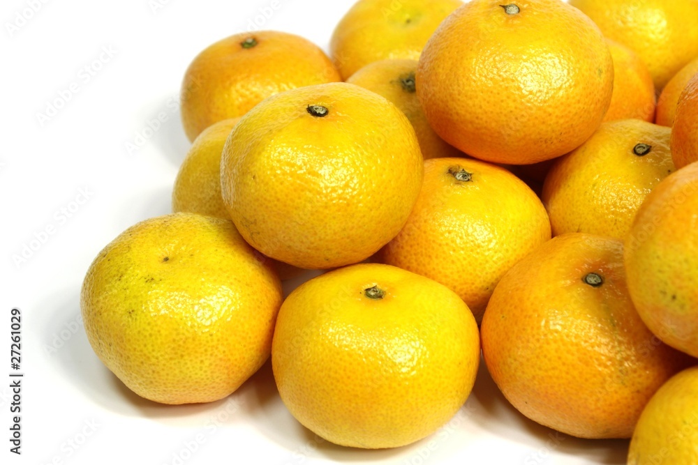 Fresh tangerines on white background Fresh tangerines on white background