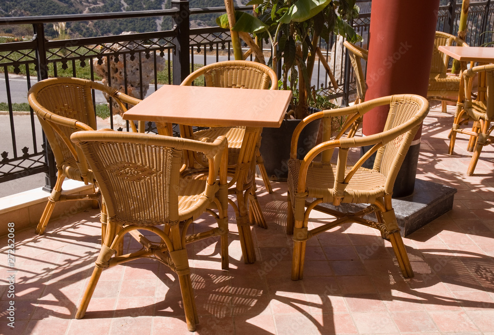 Cafe on the balcony. Cafe on the balcony.