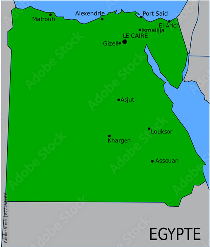Carte des Villes Principales d'Egypte