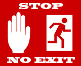 illustration of stop signal, no exit