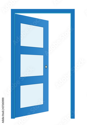 Door opened , classic design with lock, vector
