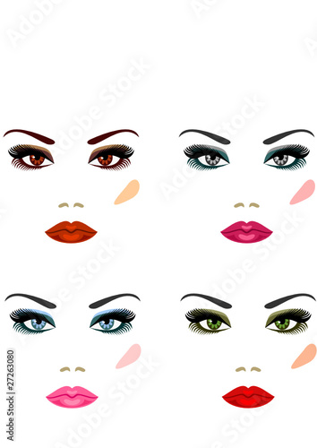 Evening make-up for eyes of different colors