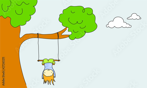 kid swinging