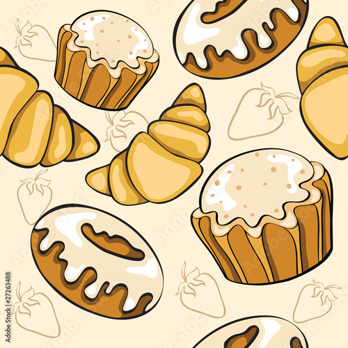 seamless pattern with desserts