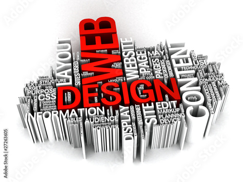 Web Design 3D word collage – Stock-Illustration | Adobe Stock
