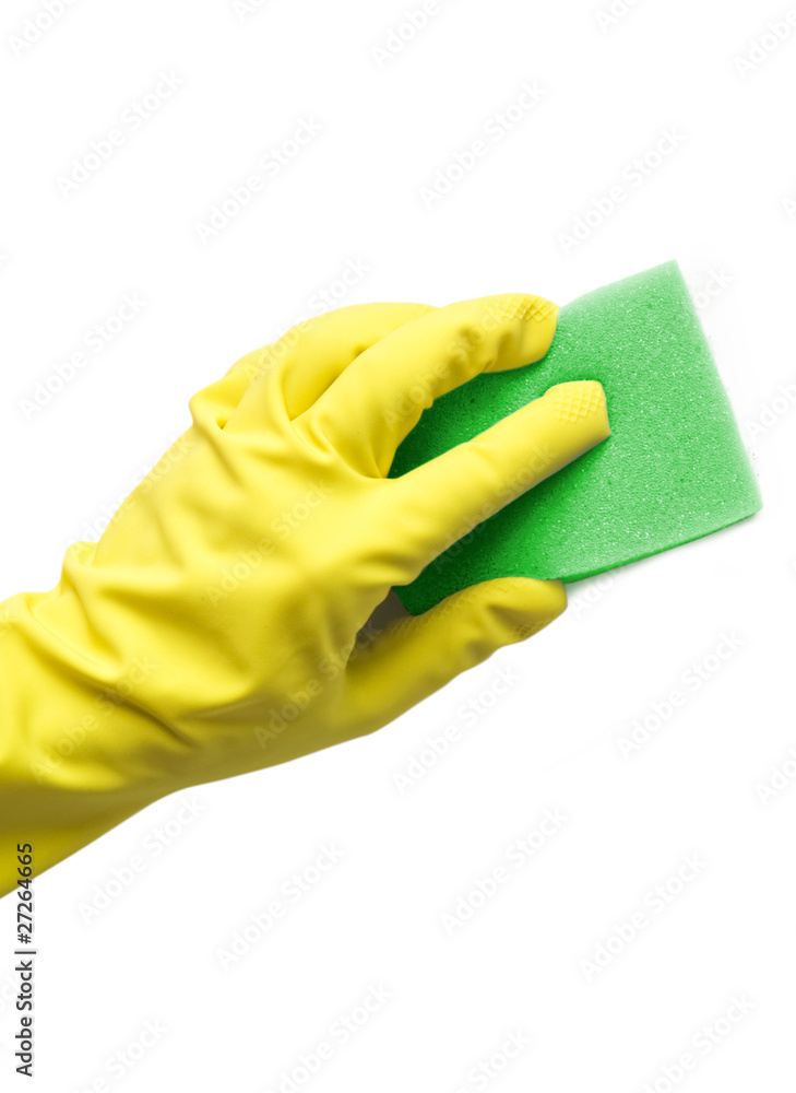 Sponge in hand Sponge in hand