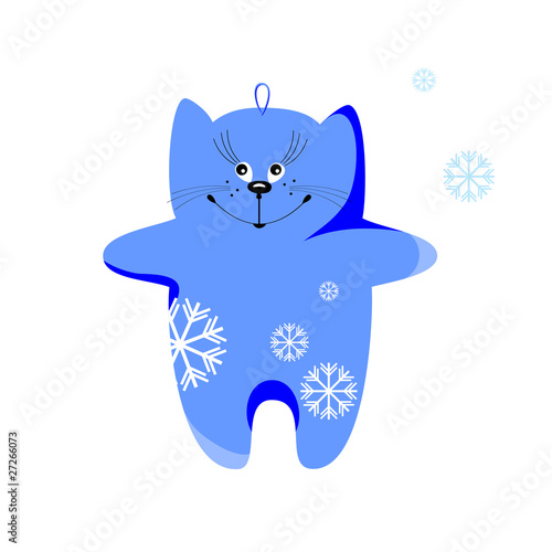 New Year's cat - blue