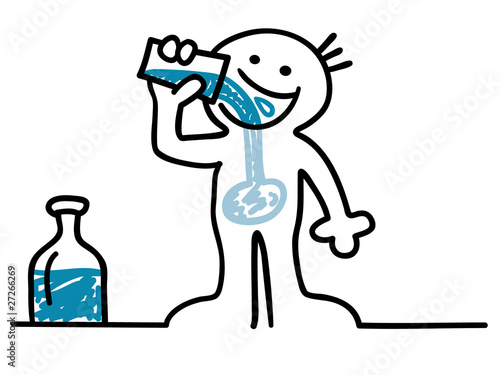 figur trinkt wasser