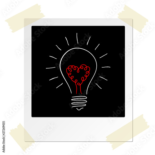 Polaroid & Electric Bulb with Heart