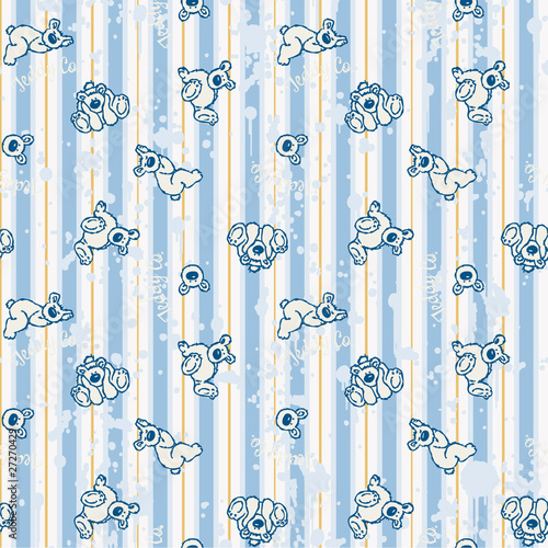 Teddy bears seamless vector pattern